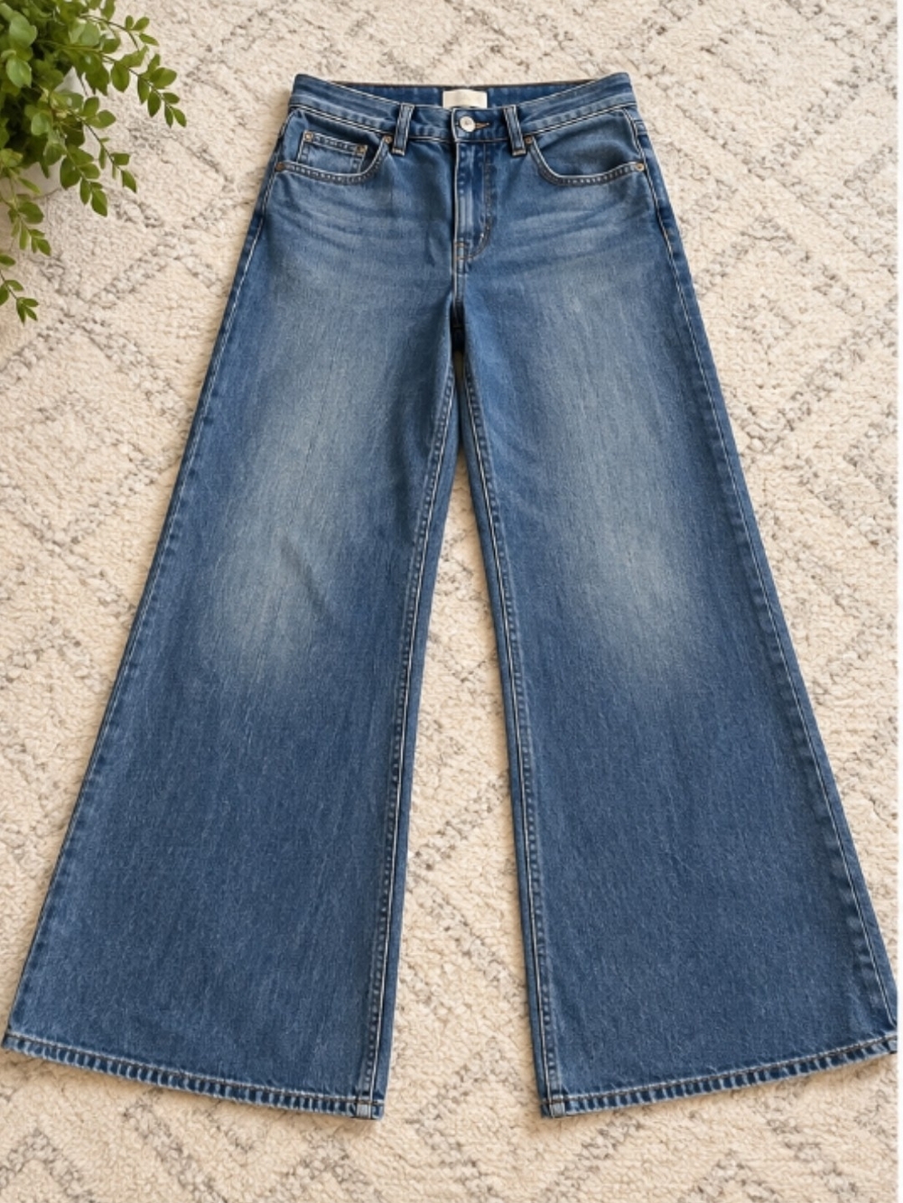 Madewell Wide-Leg Flare Jeans in Medium Blue Wash